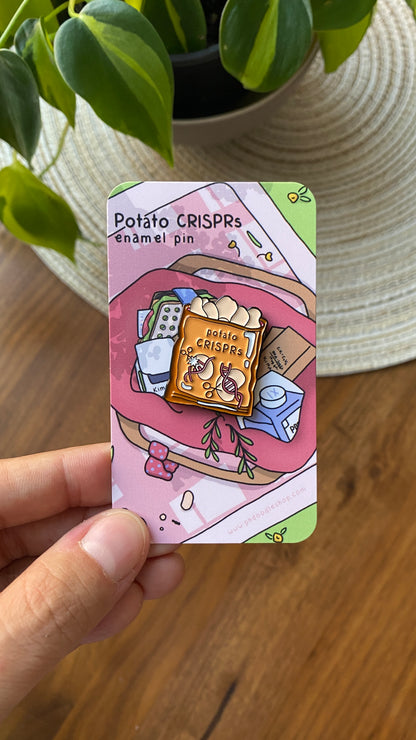 Potato CRISPRs enamel pin