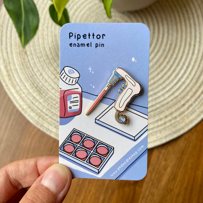 Pipettor enamel pin (blue)