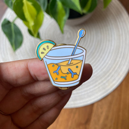 Antibody cocktail enamel pin