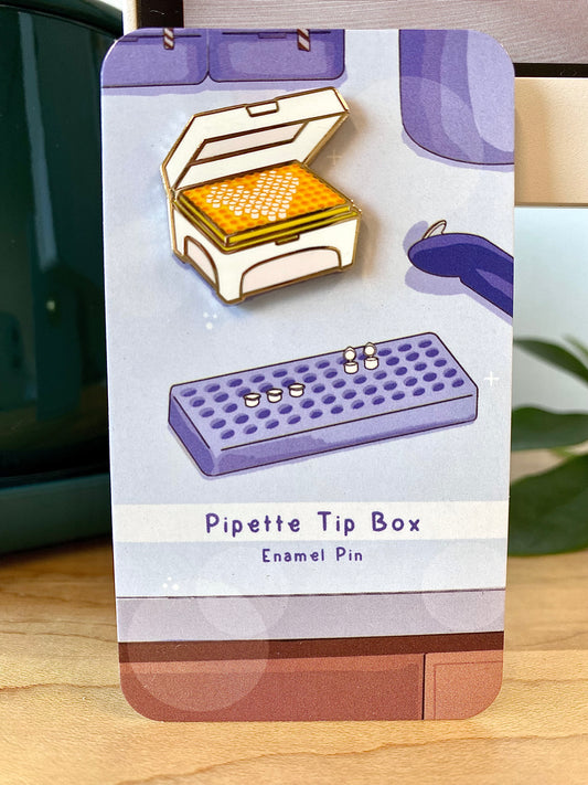 Pipette tip box enamel pin