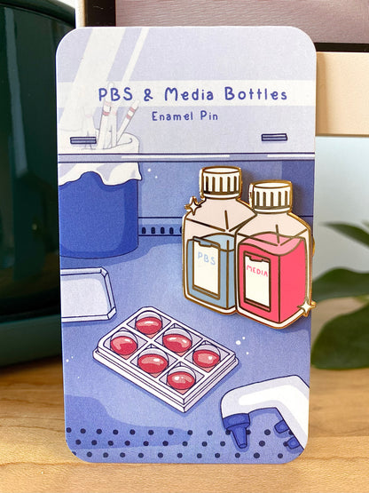 PBS + Media Bottle enamel pin