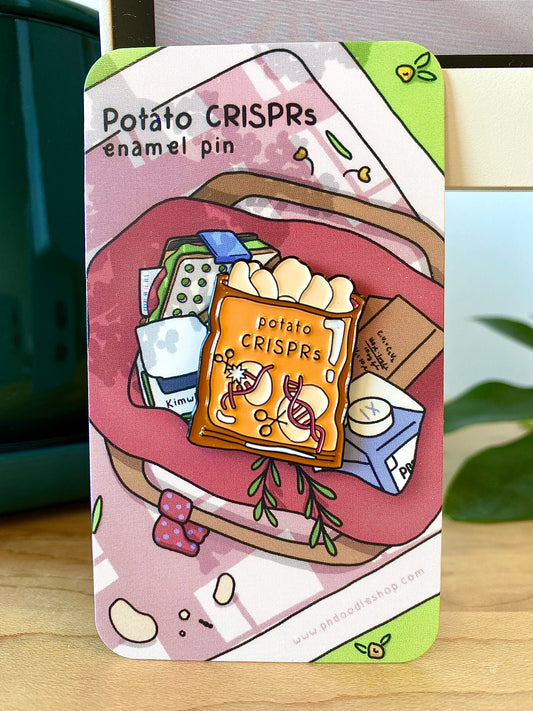 Potato CRISPRs enamel pin