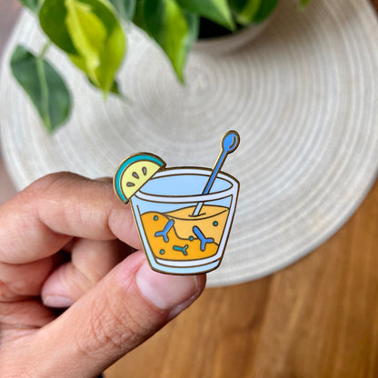 Antibody cocktail enamel pin