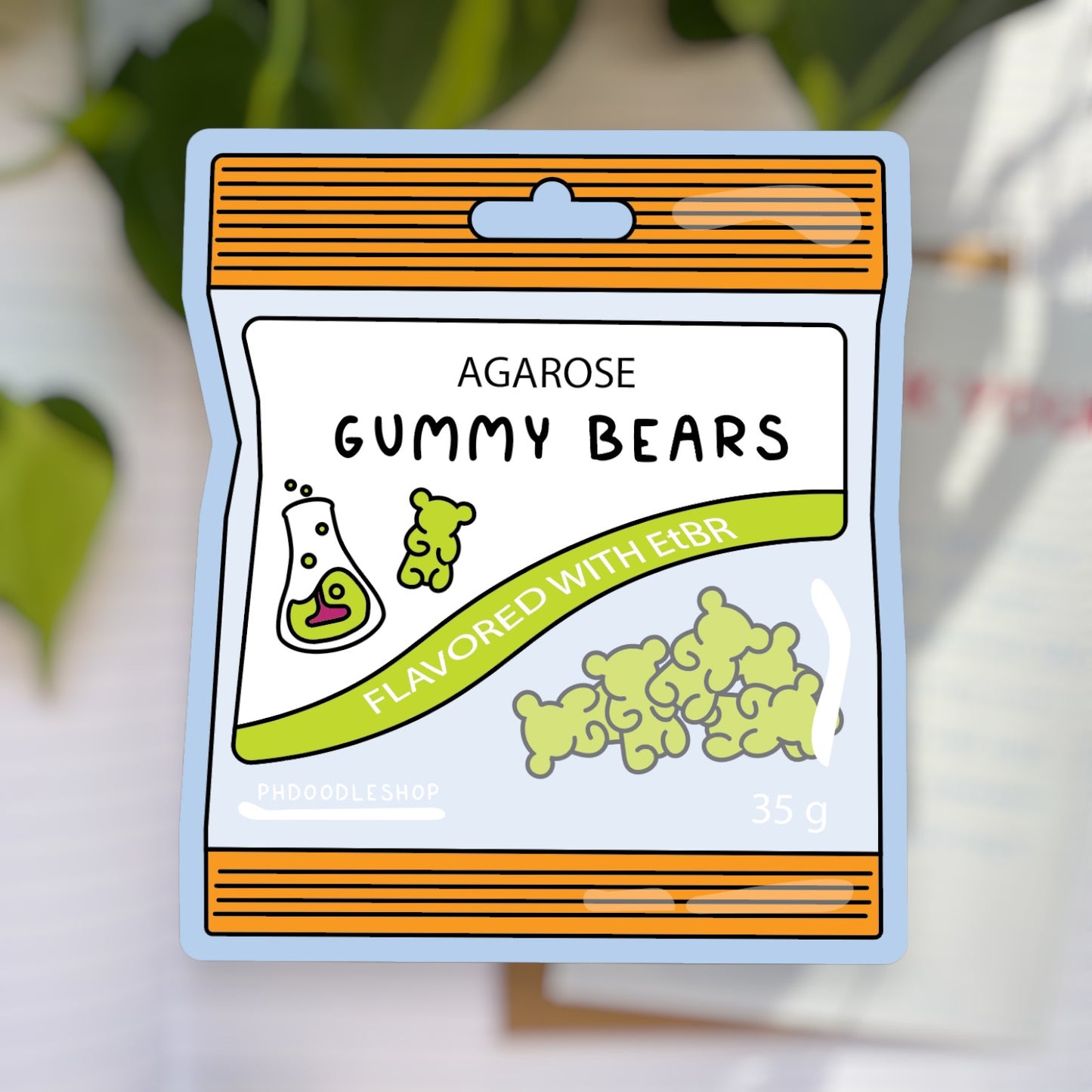 Agarose Gummy Bears Vinyl Sticker