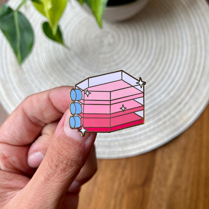 Cell culture flasks enamel pin (blue)