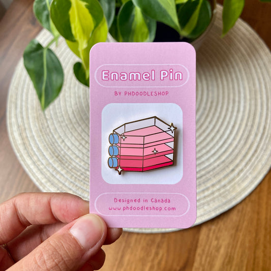 Cell culture flasks enamel pin (pink)