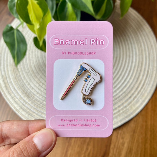 Pipettor enamel pin (pink)