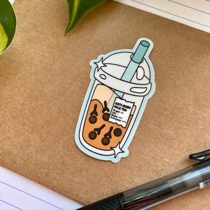 Anti-Boba Milk Tea Vinyl Sticker