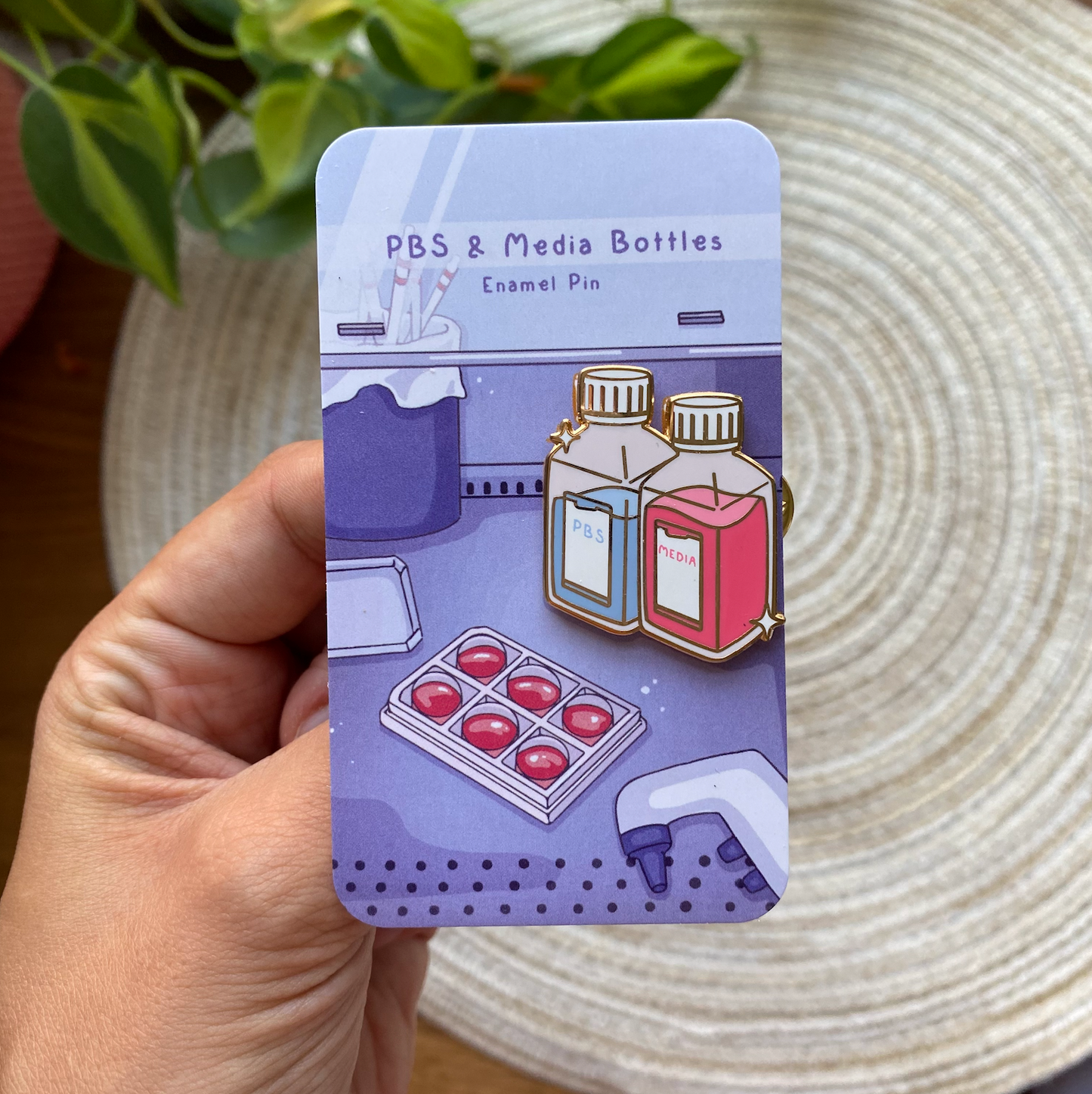 PBS + Media Bottle enamel pin