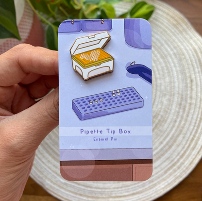 Pipette tip box enamel pin