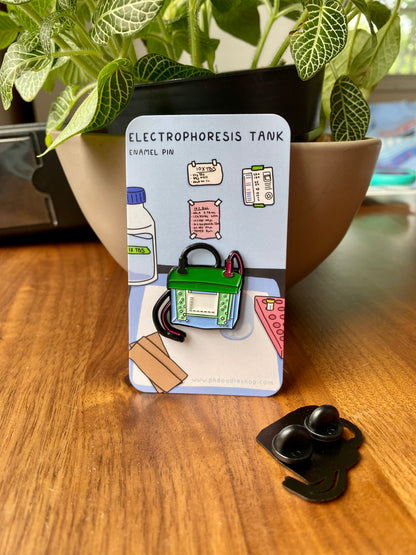 Electrophoresis tank enamel pin