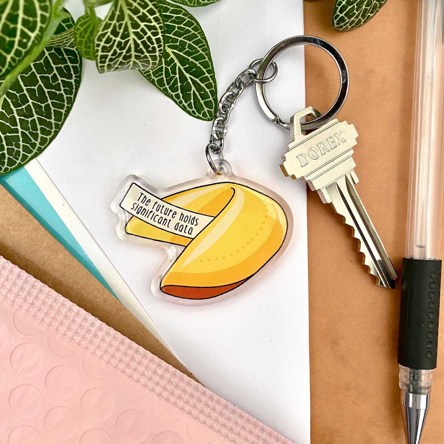 Fortune Cookie Acrylic Keychain