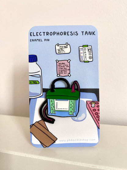 Electrophoresis tank enamel pin