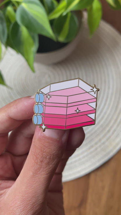 Cell culture flasks enamel pin