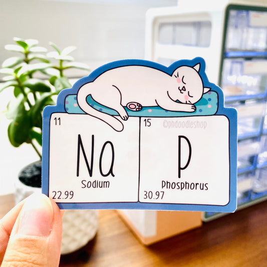 Chemistry Cat Vinyl Sticker