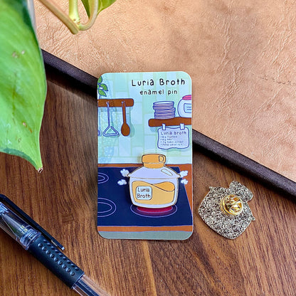 Stovetop Luria Broth Enamel Pin