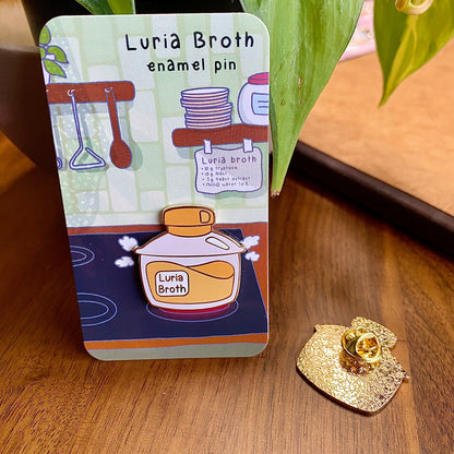 Stovetop Luria Broth Enamel Pin