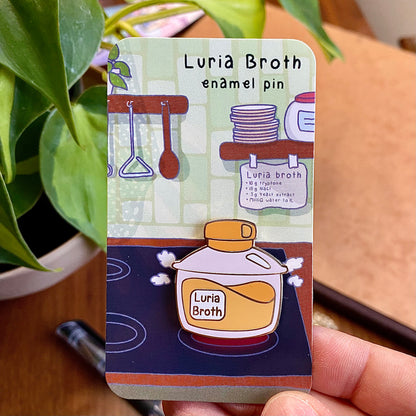 Stovetop Luria Broth Enamel Pin